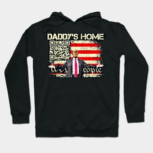 Trump Daddy's Home Funny QR Trump 45 47 Trump Dancing Code Hoodie